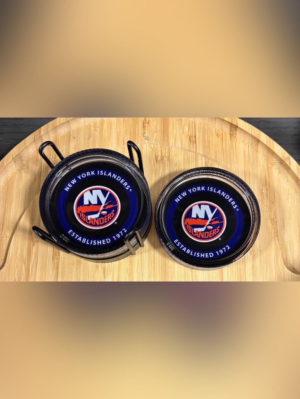 NHL New York Islanders Round Logo Tray in Blue and Orange